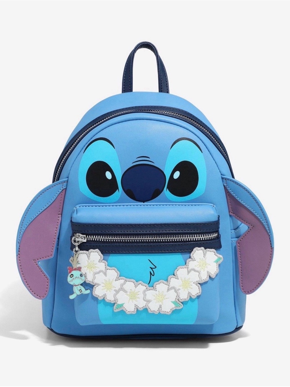 NWT RARE Loungefly Disney Lilo & Stitch Figural Stitch with Lei Mini Backpack.